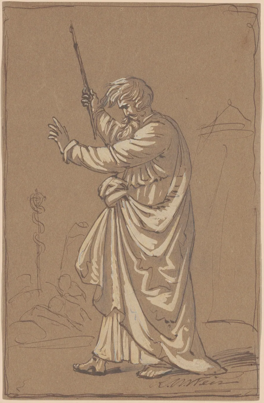 Aaron Converting His Staff into a Serpent by Robert Walter Weir