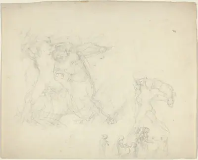 Sheet of Studies, including a Man Battling a Centaur