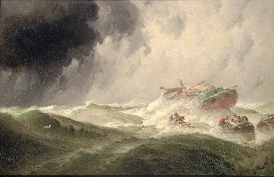 The Wreck by Harrington Fitzgerald, born Philadelphia, PA 1847-died Williamstown, PA 1930