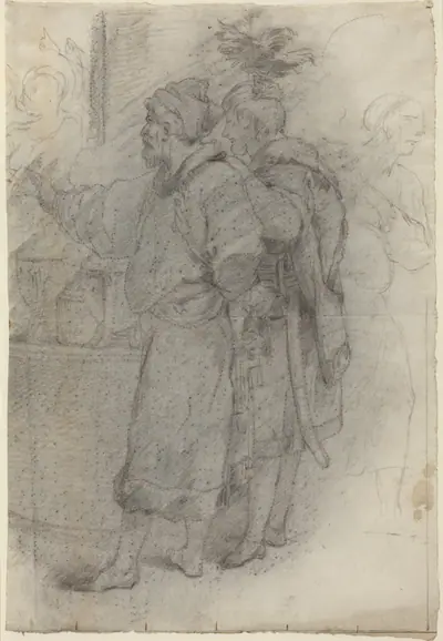 Two Standing Courtiers