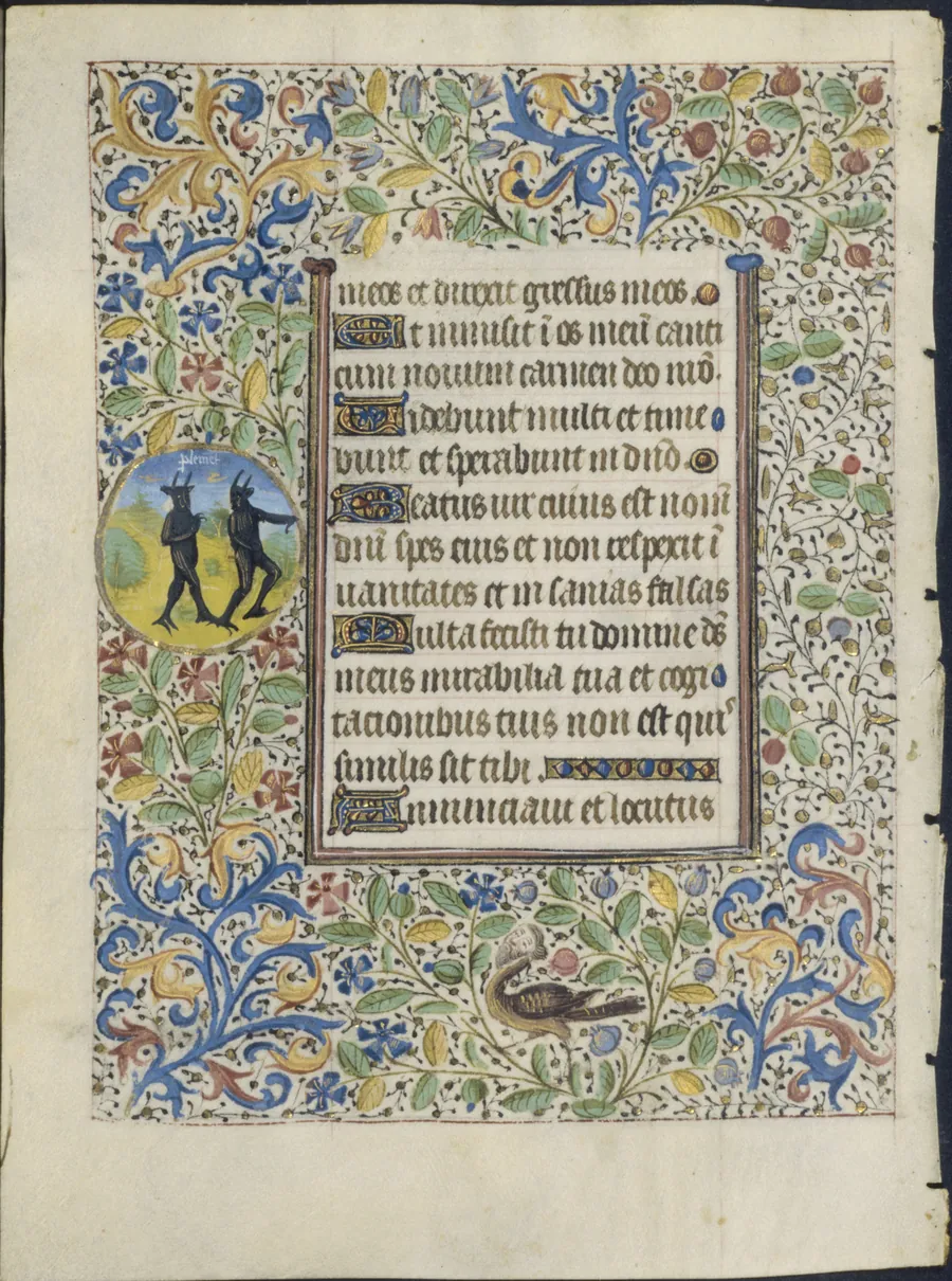 Leaf from a Book of Hours: Office of the Dead: Two Devils (verso) by Coëtivy Master