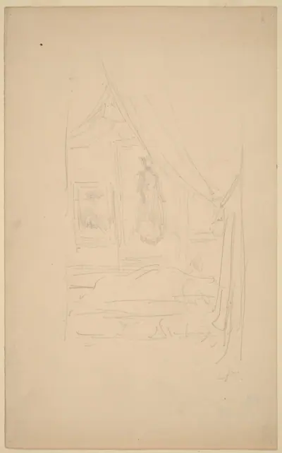 Sketch of Mrs. Godwin's Portrait when hung at the Society of British Artists