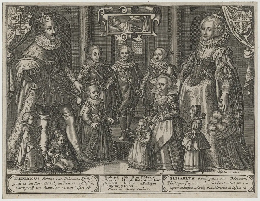 Frederick V, King of Bohemia, Elizabeth and Their Family by Claes Jansz Visscher