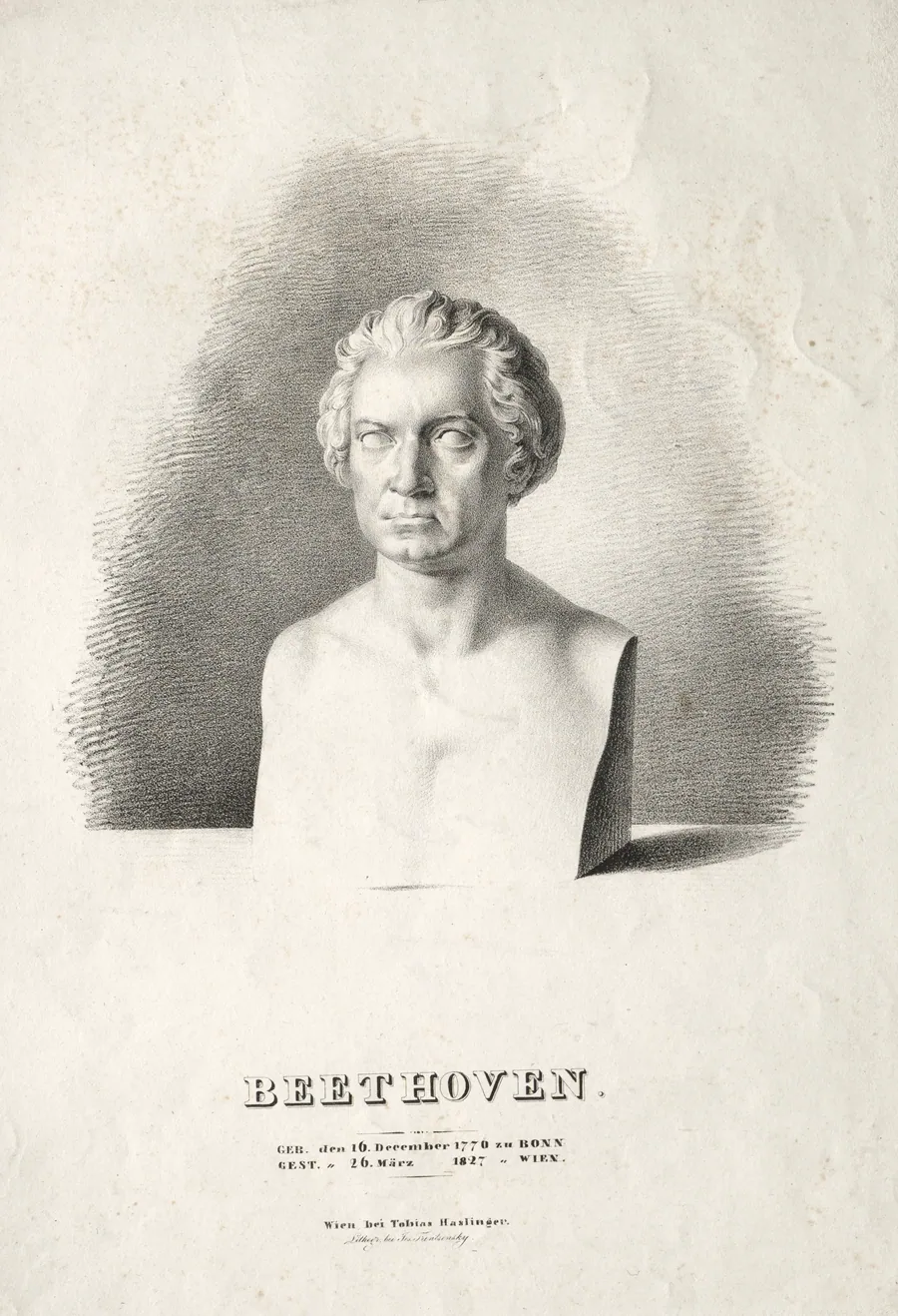 Bust of Ludwig van Beethoven by Josef Kriehuber