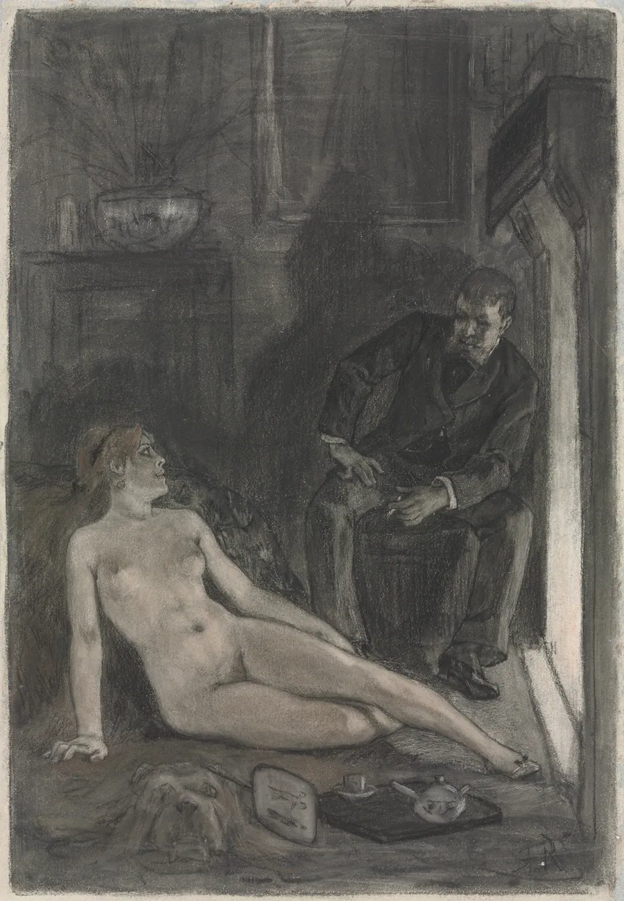 Winter Evening by Félicien Rops