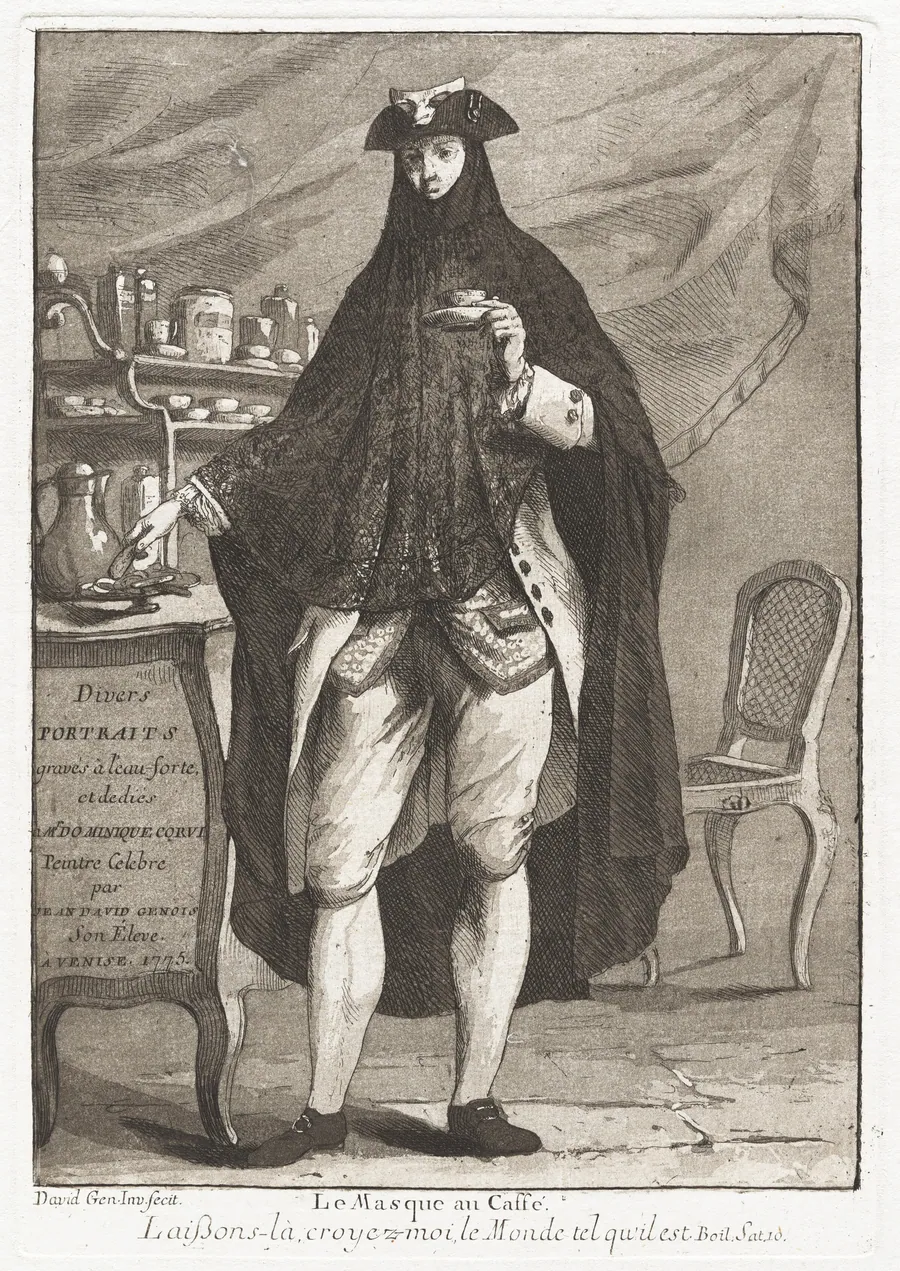 Le Masque au caffé (The Masked Man Taking Coffee) by Giovanni David