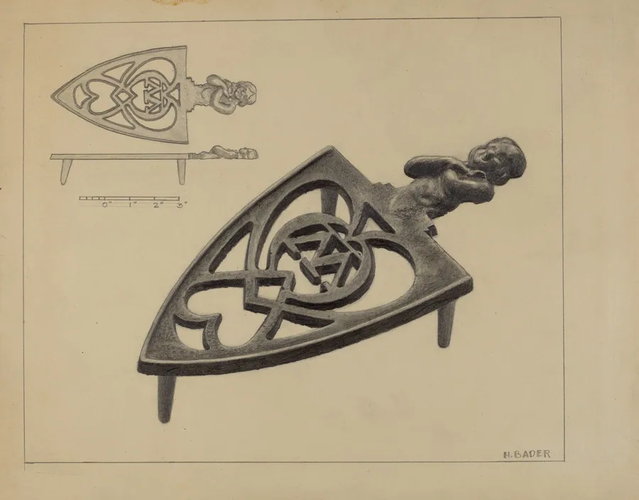 Pa. German Flat-iron Holder by Herman Bader