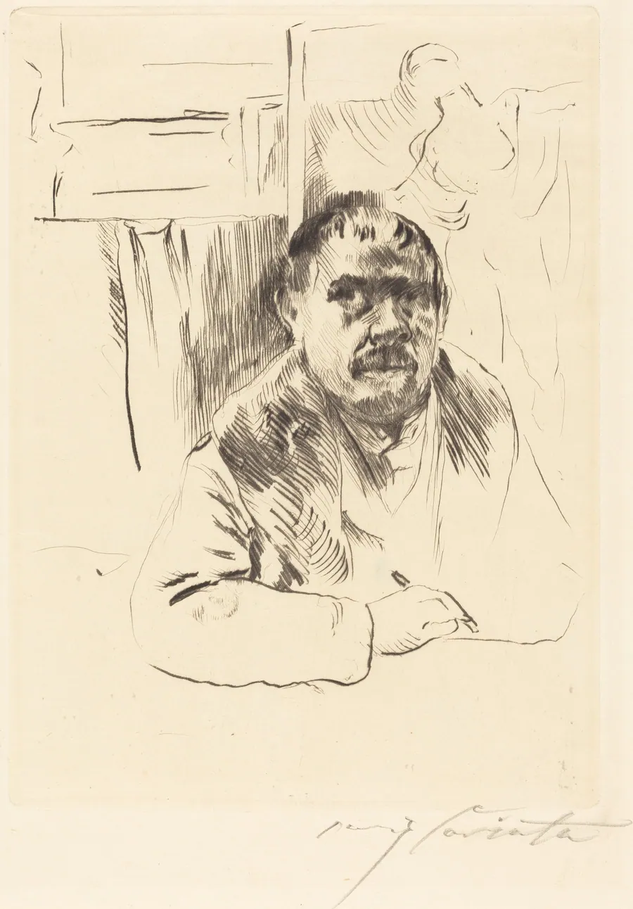Selbstbildnis im Pelz (Self-Portrait in a Fur Coat) by Lovis Corinth