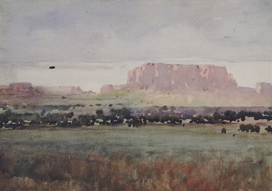 In the Plateau Country, Colorado by William Henry Holmes, born Cadiz, OH 1846-died Royal Oak, MI 1933