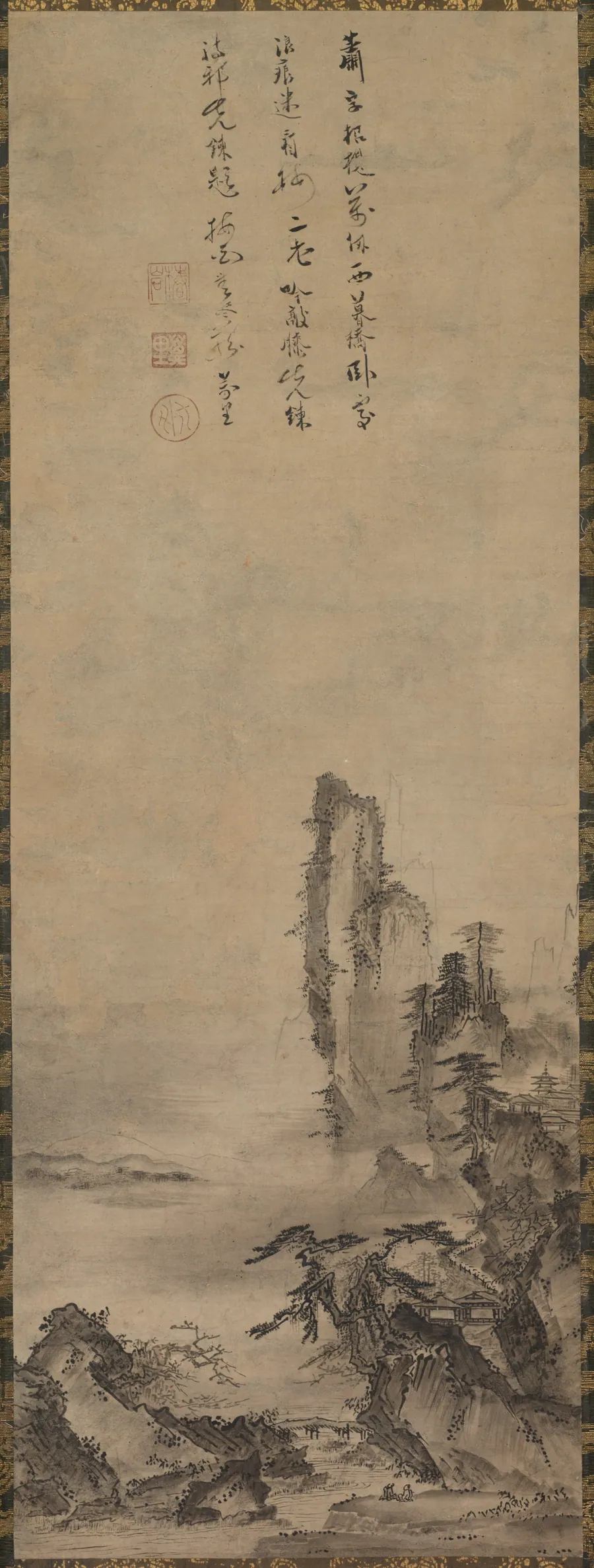 Lonely Temple and Towering Cliff by Kenkō Shōkei