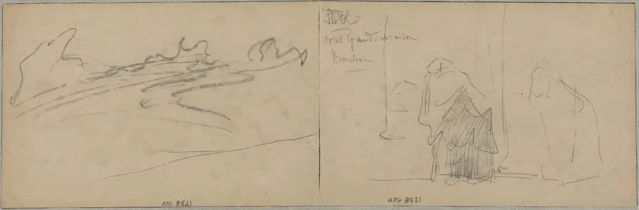 Studies of Clouds and an Old Woman by Félix-Hilaire Buhot