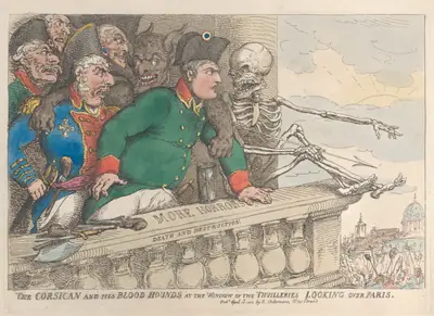 The Corsican and His Bloodhounds at the Window of the Thuilleries Looking Over Paris