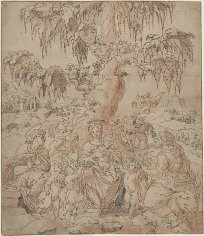 Madonna and Child with Saints John and Luke