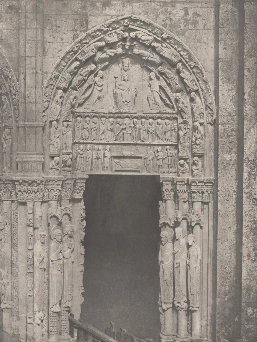 Cathedrale de Chartres, Côté Occidental, Porte Latérale de Droite, XIIe Siècle (Chartres Cathedral, West Side, Right Side Door, XII Century) by Charles Nègre