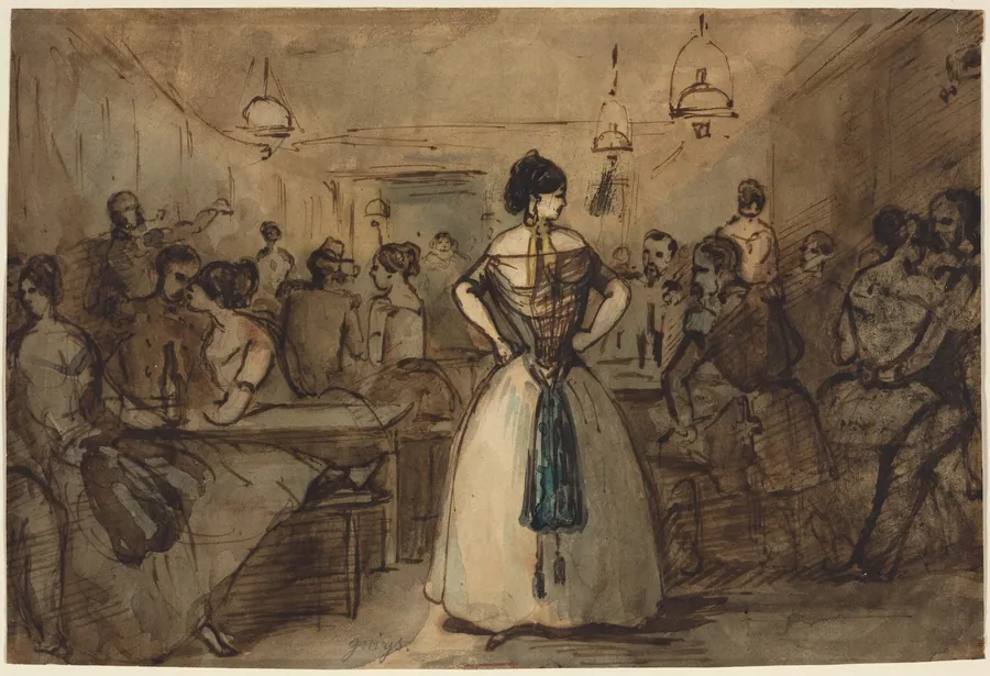 Officers and Courtesans in an Interior by Constantin Guys
