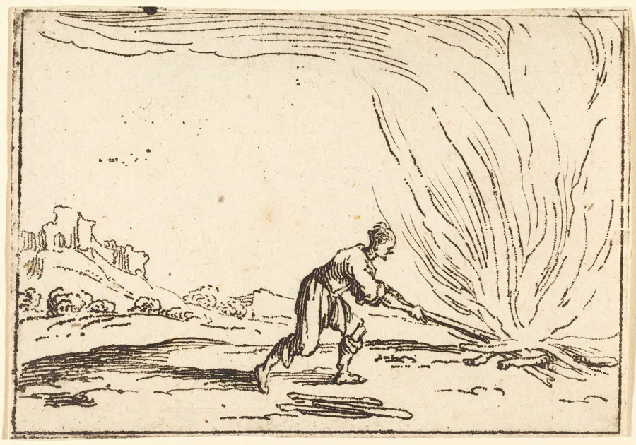 Man Attending a Fire by Jacques Callot