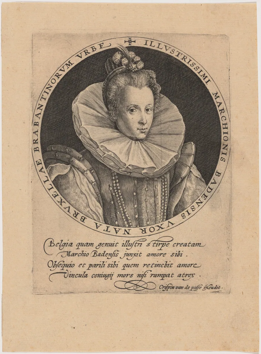 Elizabeth van Pallandt, Countess of Culemborg, Wife of Jacob, Margrave of Baden by Crispijn van de Passe I