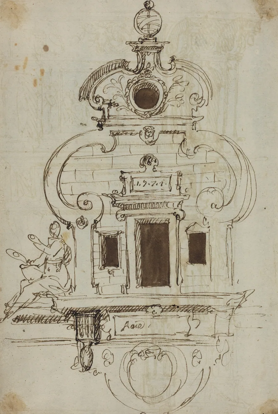 Wall Monument with an Armillary Sphere [verso] by German 16th Century