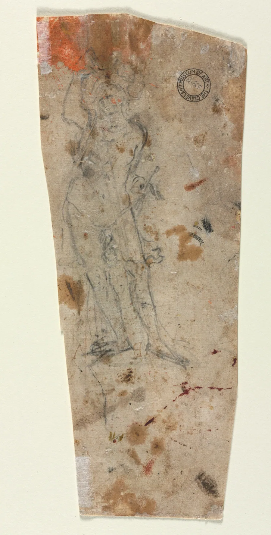 Sketch of an Armoured Male Figure (verso) by Anonymous