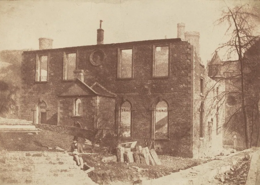 Lady Glenorchy's Chapel during demolition, on the site of Waverley Station by Robert Adamson