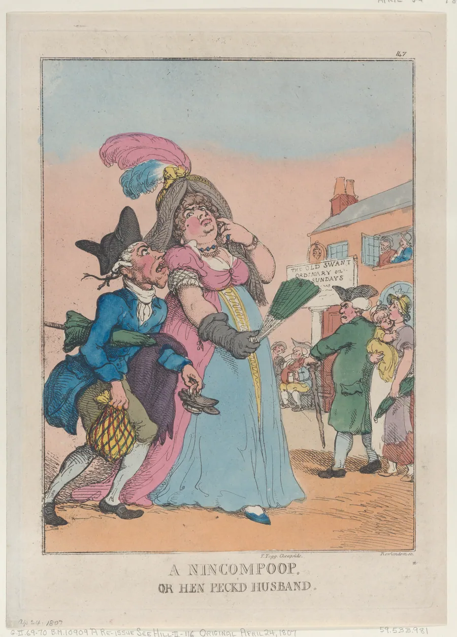A Nincompoop, or Hen Peck'd Husband by Thomas Tegg