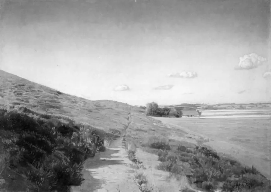 Sommerdag. Motiv fra Tange by Hans Knudsen