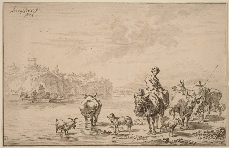 Woman Seated on a Mule by Cornelis Ploos van Amstel