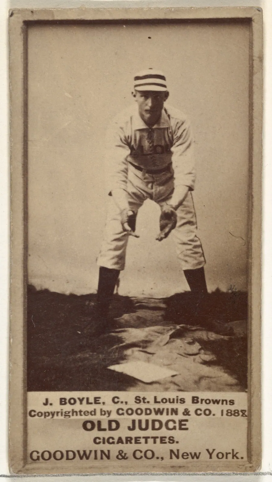 John Anthony "Honest John" Boyle, Catcher, St. Louis Browns, from the Old Judge series (N172) for Old Judge Cigarettes by Goodwin & Company