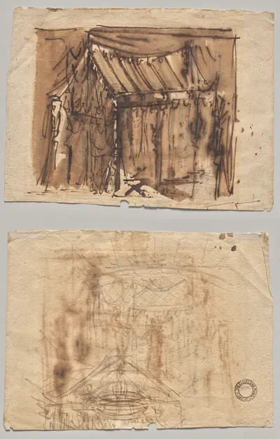 Tent (recto); Two Sketches (verso)