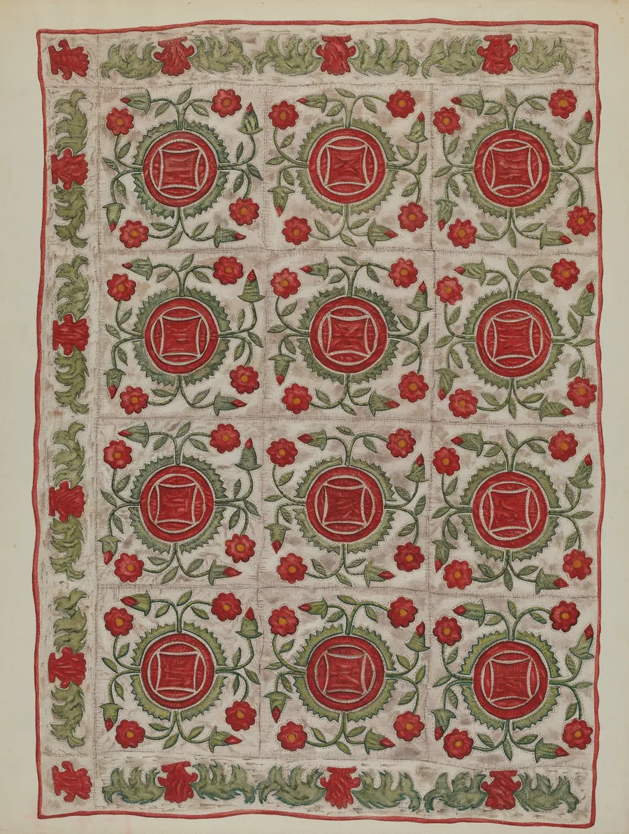 Applique Quilt by Mildred E. Bent