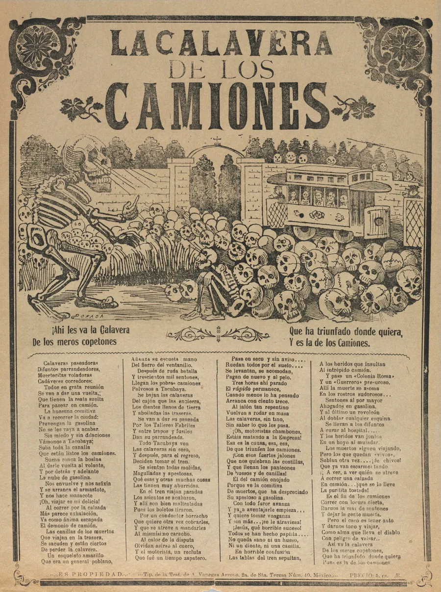 The Skeleton of the Buses by José Guadalupe Posada