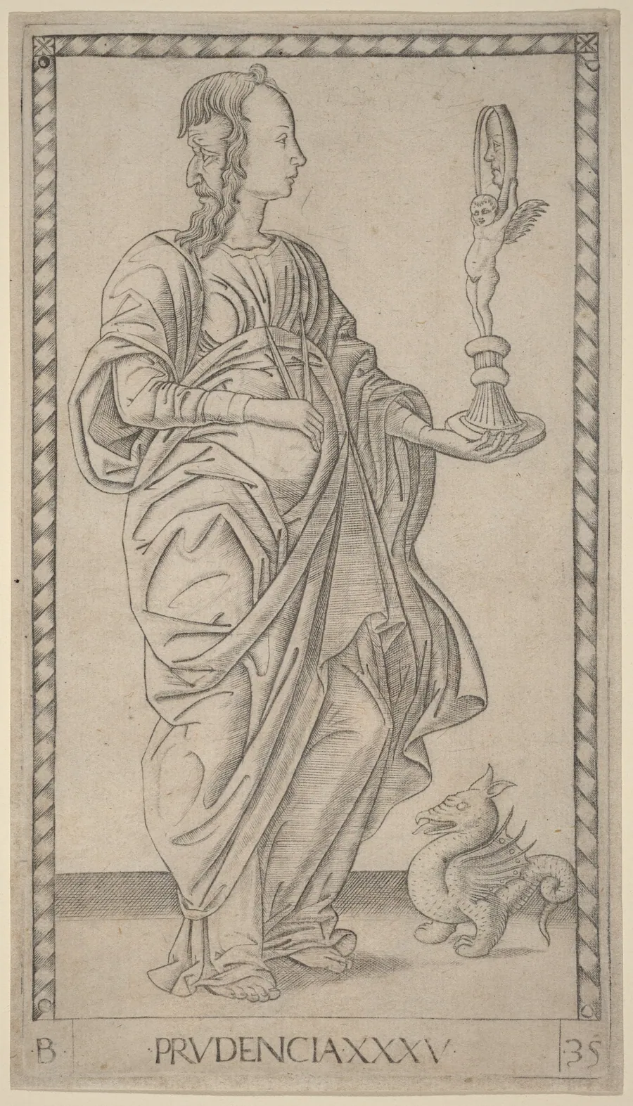 Prudencia (Prudence) by Master of the E-Series Tarocchi