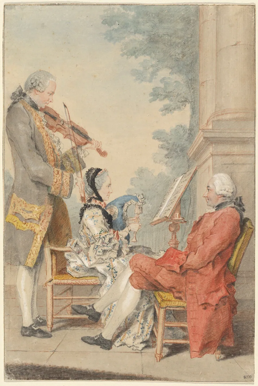 Monsieur and Madame Blizet with Monsieur Le Roy the Actor by Louis de Carrogis, called Carmontelle