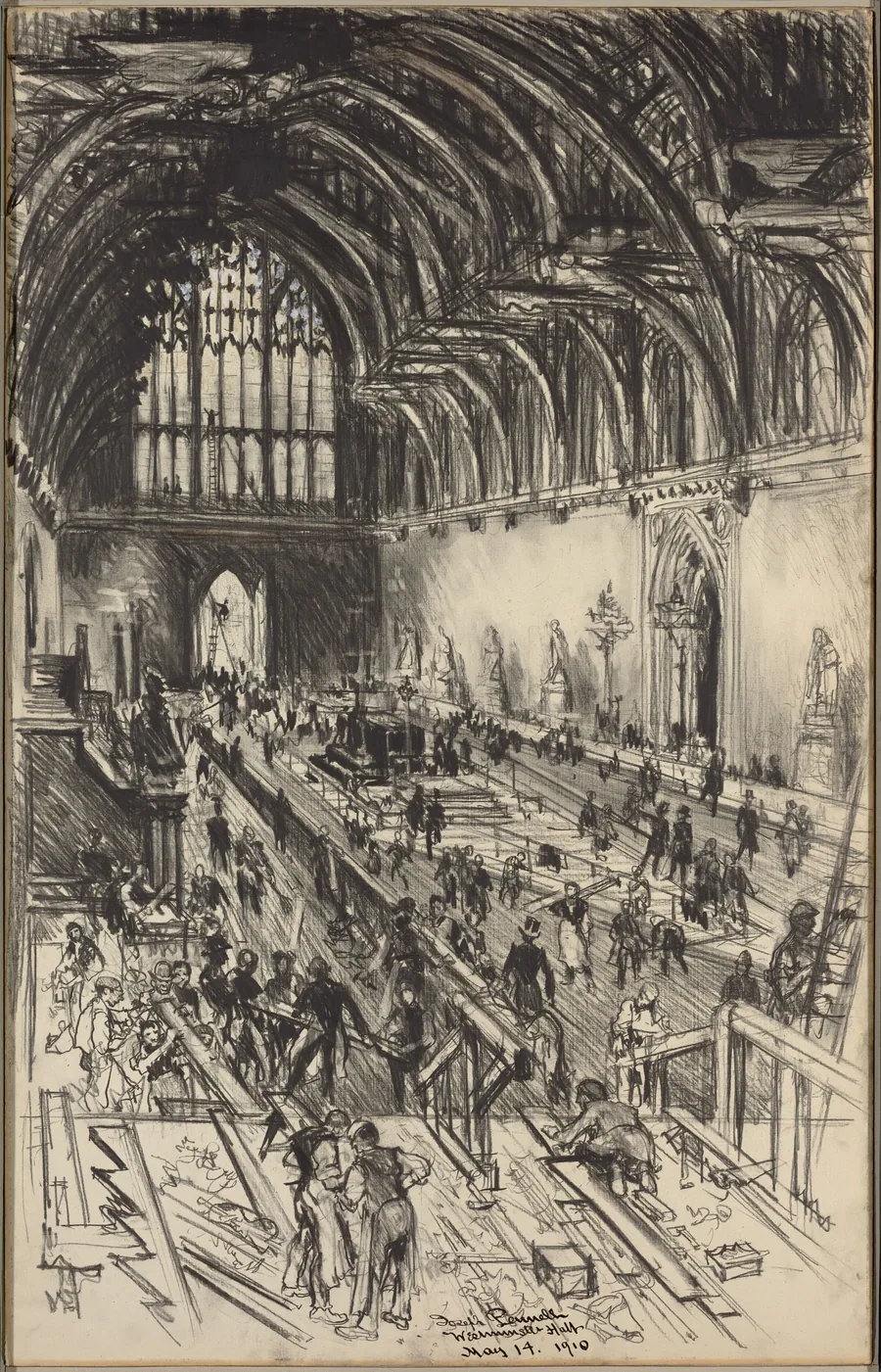 Preparations for the Lying in State of Edward VII by Joseph Pennell