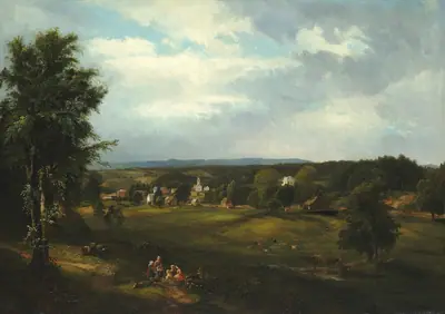 Village Scene near Albany, New York