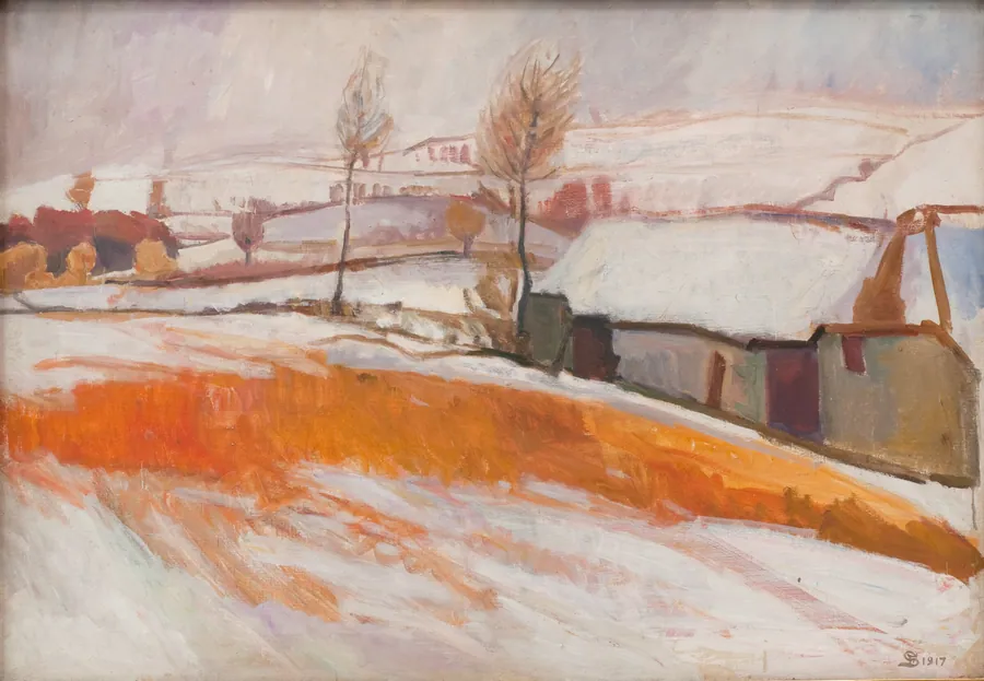 Over Kærby Bakke. Vinter by Fritz Syberg