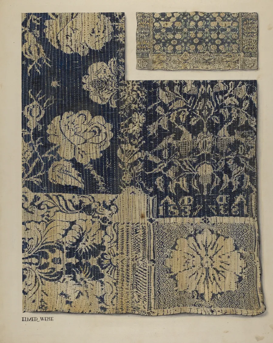 Handwoven Tapestry Coverlet by Elmer Weise