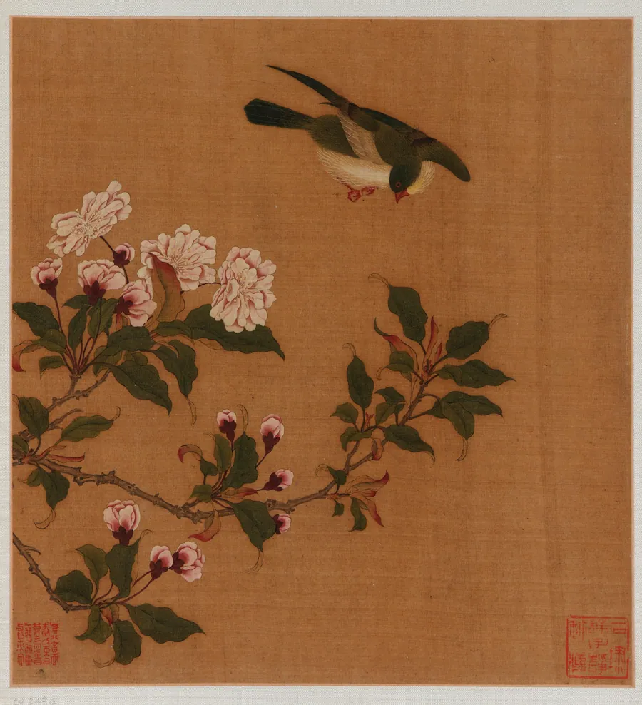 A Bird hovering over blossoming branches by Formerly attributed to Zhao Boju (ca. 1120s-ca.1162)