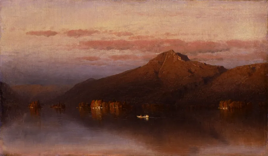 Whiteface Mountain from Lake Placid by Sanford Robinson Gifford, born Greenfield, NY 1823-died New York City 1880