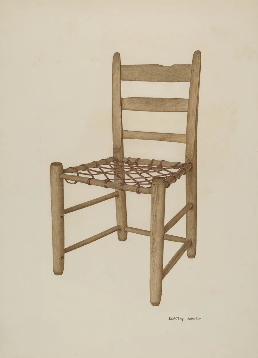 Braided Rawhide Bottom Chair by Dorothy Johnson