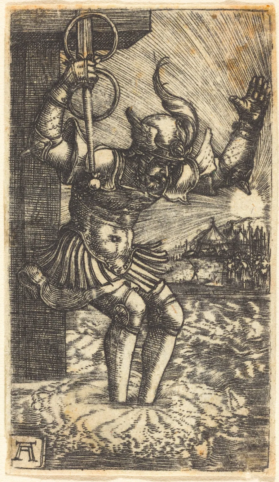 Horatius Cocles Leaping into the River Tiber by Albrecht Altdorfer