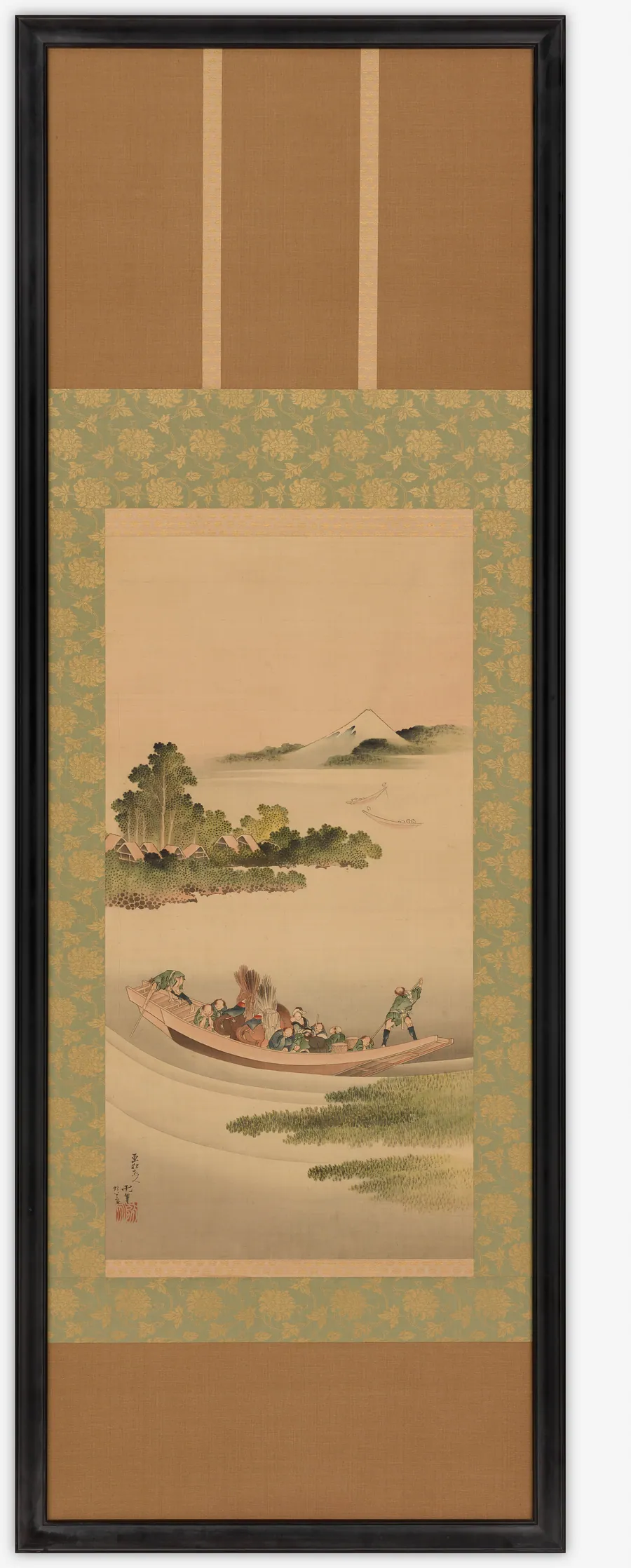River landscape: ferry-boat and Mount Fuji by Katsushika Hokusai 葛飾北斎 (1760-1849)