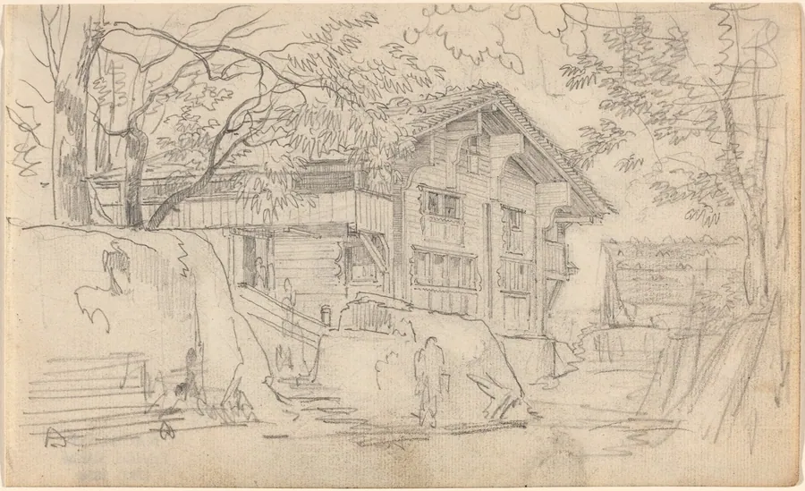 Courtyard of a Swiss Country House by Friedrich Salathé