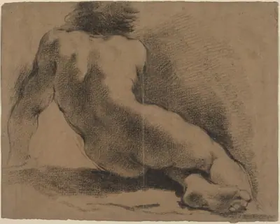 Seated Nude Boy Seen from the Back