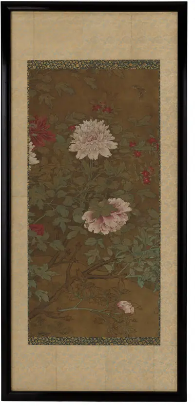 Peonies and butterfly
