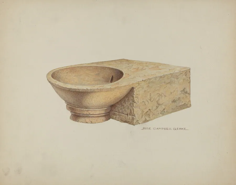Carved Stone Wash Basin by Rose Campbell-Gerke