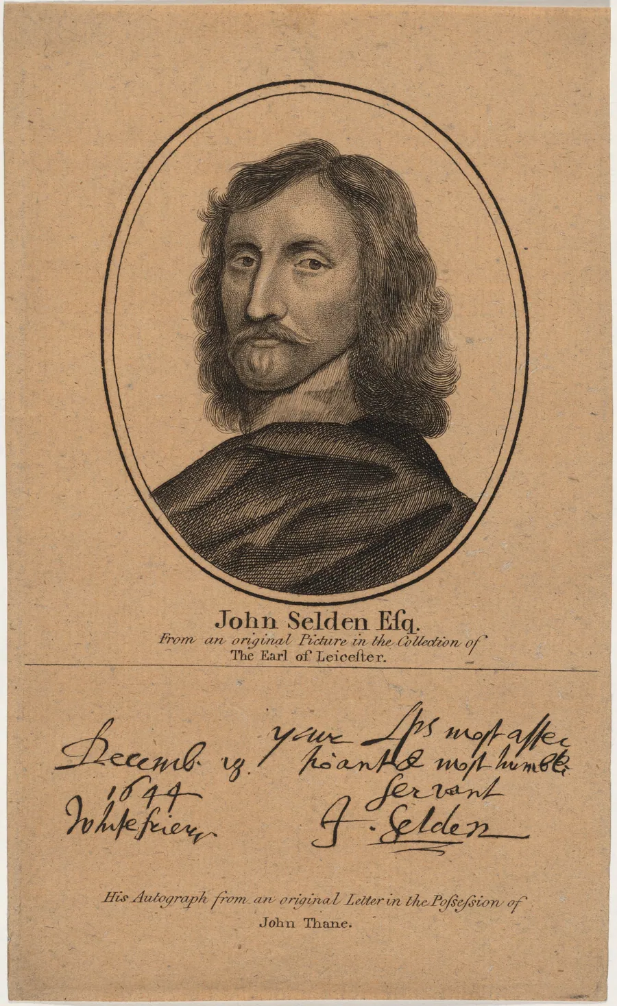 John Selden, Esq., Jurist and Antiquary by Unknown 19th Century