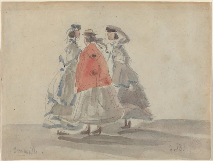 Three Women at Trouville by Eugène Boudin