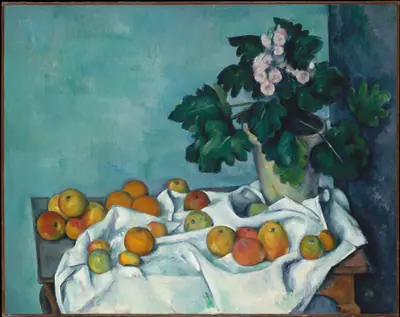 Still Life with Apples and a Pot of Primroses
