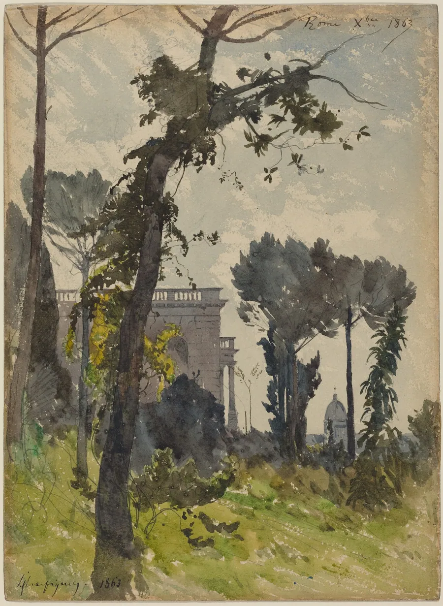 View of the Dome of Saint Peter's, Rome by Henri-Joseph Harpignies